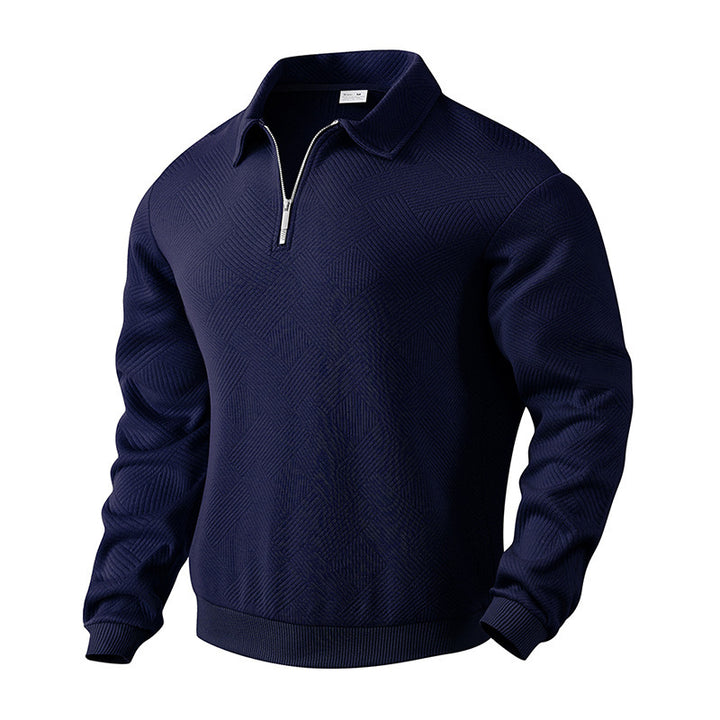 Herren Sportlicher Pullover mit Reißverschluss und strukturiertem Design Echoarchiv