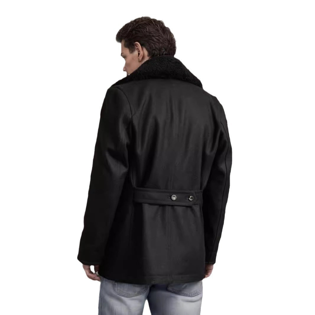 Herren Wollmantel mit kontrastierendem Kragen Echoarchiv