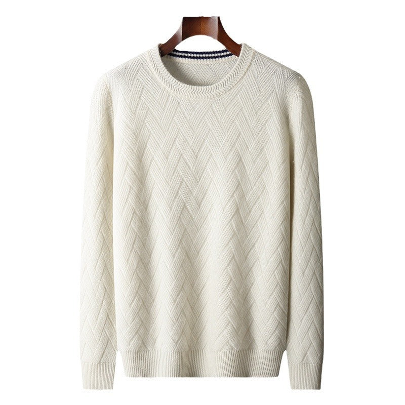 Herren klassischer Strickpullover mit modernem Zopfmuster Echoarchiv