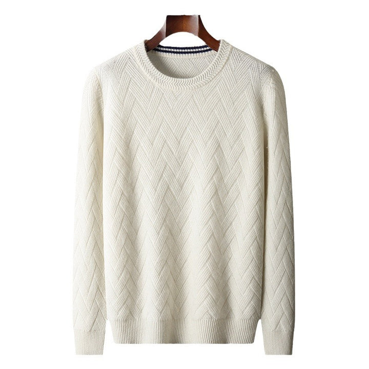 Herren klassischer Strickpullover mit modernem Zopfmuster Echoarchiv