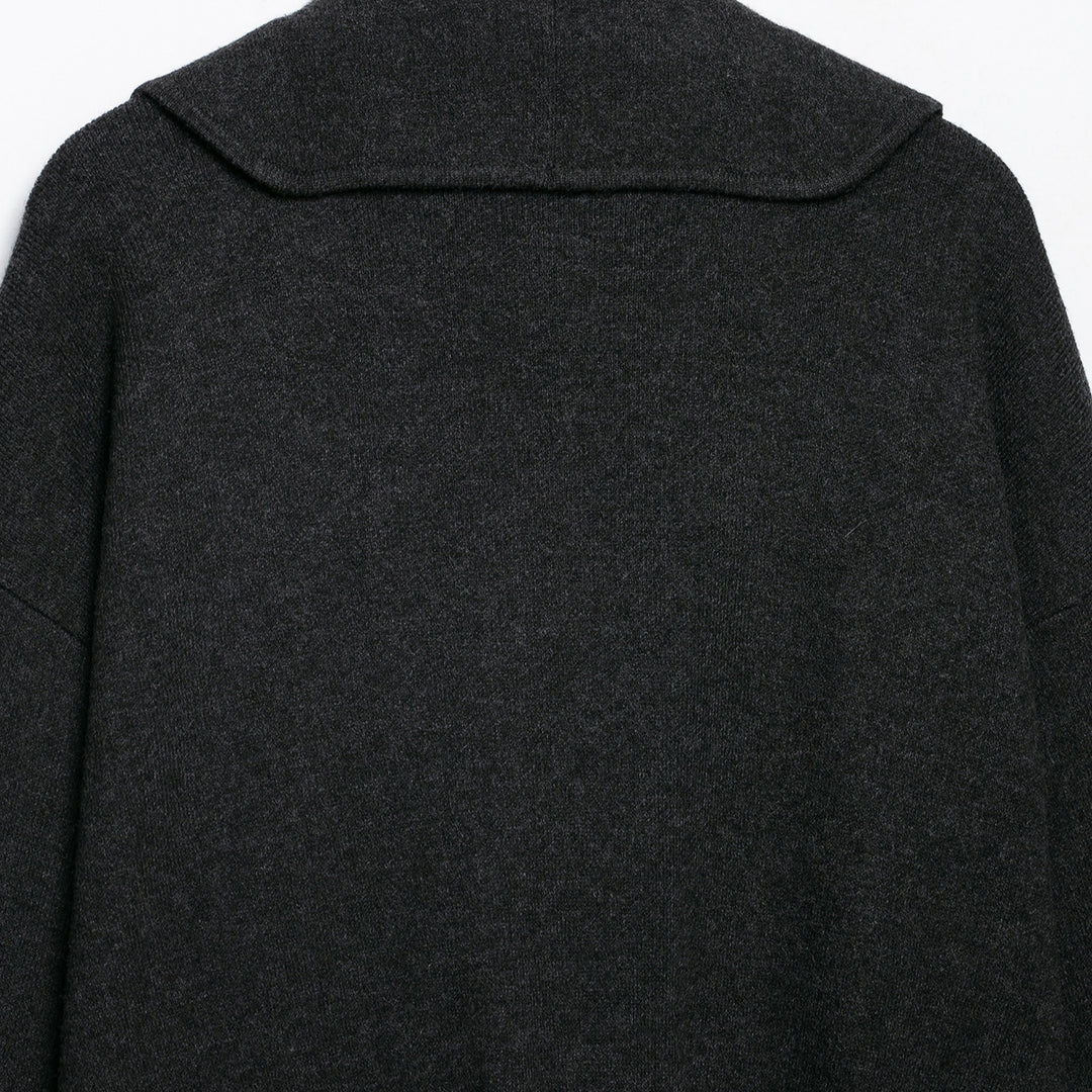 Damen Kurz geschnittener offener Wollmix-Cardigan mit großem Schalkragen und kastiger Cropped‑Silhouette Echoarchiv