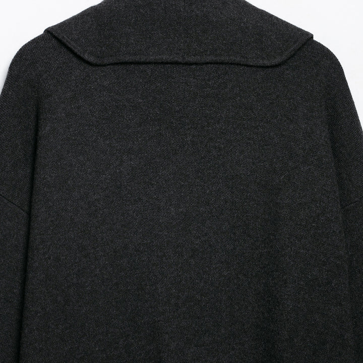 Damen Kurz geschnittener offener Wollmix-Cardigan mit großem Schalkragen und kastiger Cropped‑Silhouette Echoarchiv