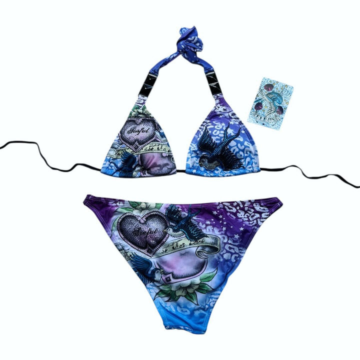 Damen Triangel-Bikini-Set mit kreativem grafischen Design Echo Archiv