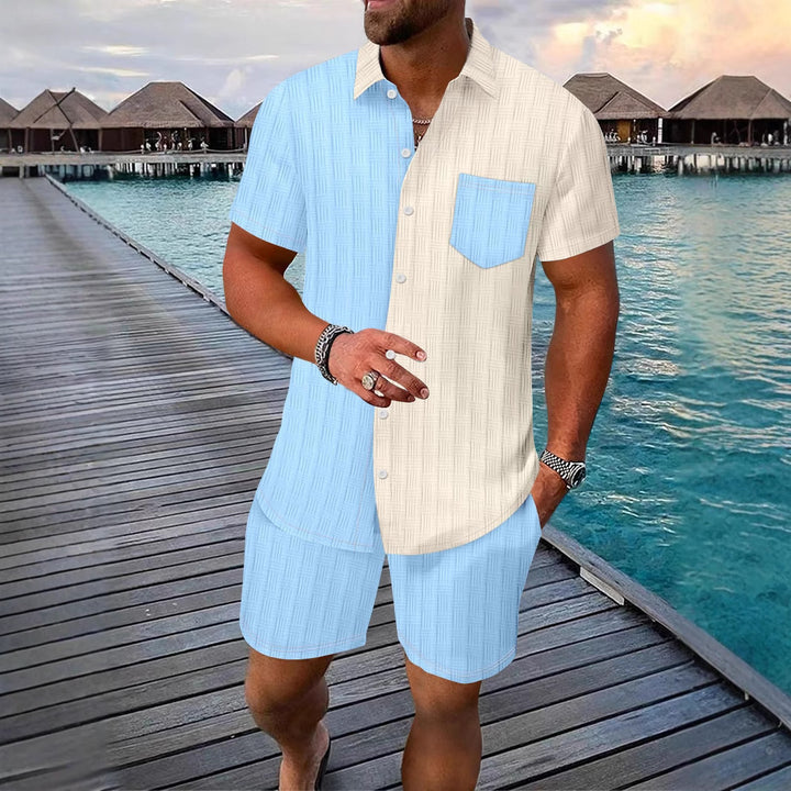 Herren lässiges Hemd und Shorts Set Echoarchiv
