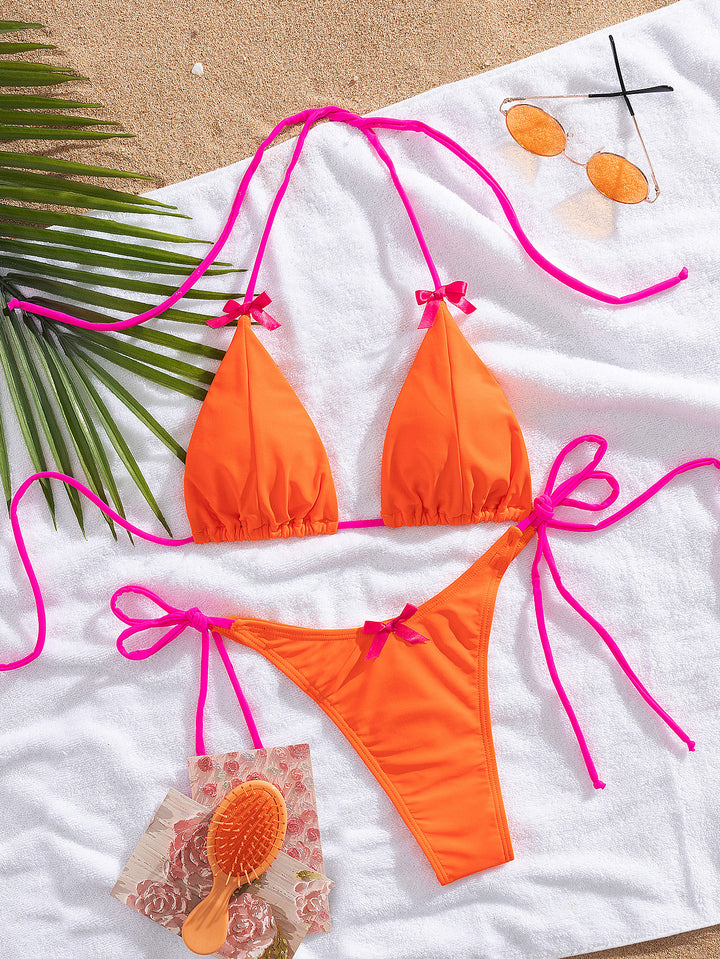 Damen Triangel-Bikini mit verstellbaren Schnürungen Echo Archiv