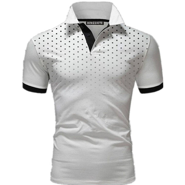 Herren Poloshirt mit Echoarchivrnen Punktdesign und atmungsaktiven Eigenschaften Echoarchiv