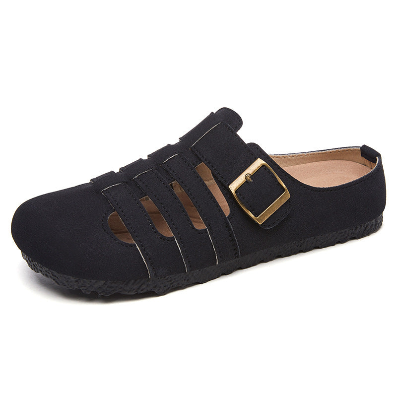 Damen nan geschlossene Sandalen-Halbschuh mit verstellbarer Metallschnalle, atmungsaktiven Cut-Outs und gepolstertem Komfortfußbett Echo Archiv