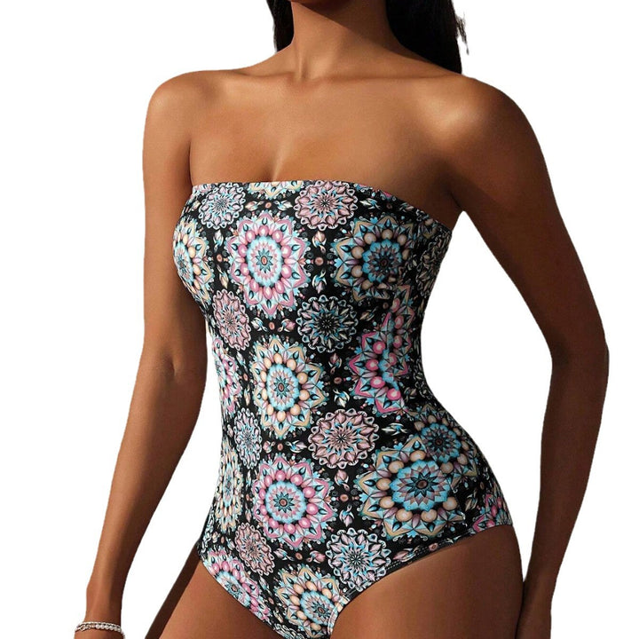 Damen Bandeau-Badeanzug mit einzigartigem Mandala-Muster Echo Archiv