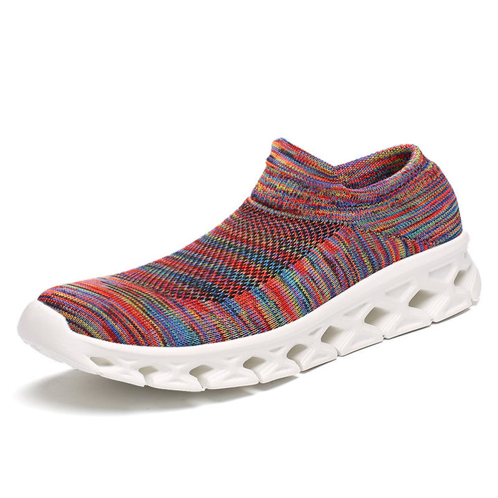 Unisex Leichter Slip-On Strick-Freizeitschuh mit wabenförmiger Hohlkammer-Sohle Echoarchiv