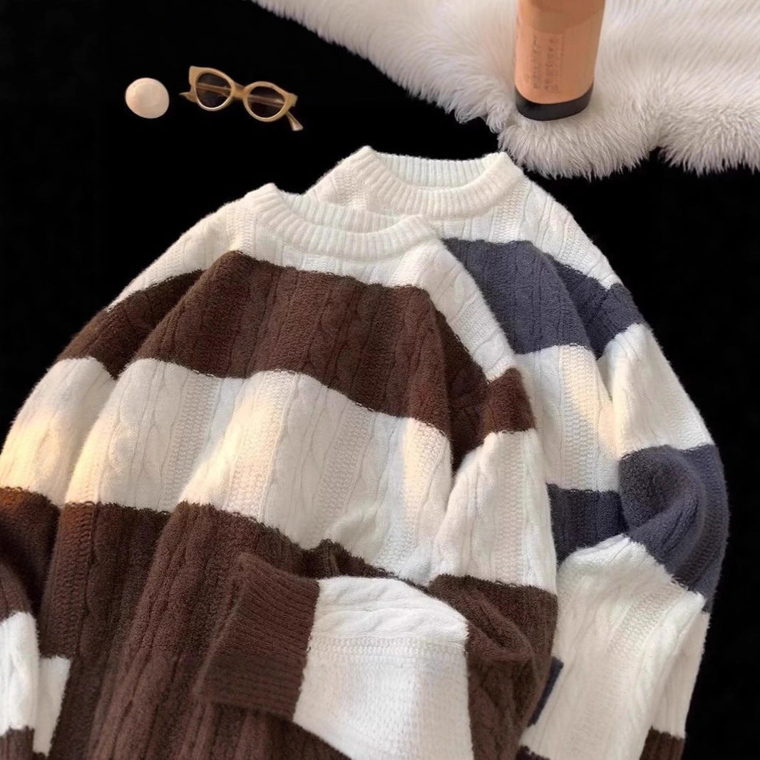 Damen Lässiger Strickpullover mit Zopfmuster Echoarchiv