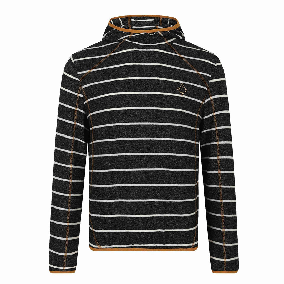 Unisex Gestreifter Strick‑Halbkragenpullover mit Raglanärmeln Echoarchiv