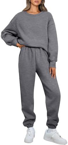 Damen Relaxed-Loungewear-Set mit Oversize Rundhals-Sweatshirt und taillierter High-Waist Jogginghose aus French Terry – Avérine