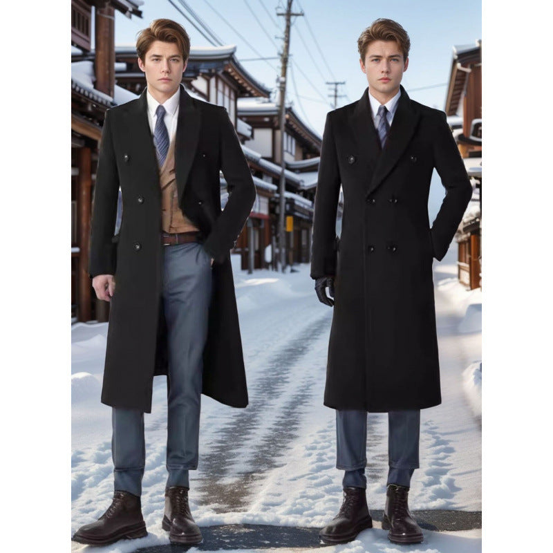 Herren eleganter, schwerer Wollmantel Echoarchiv