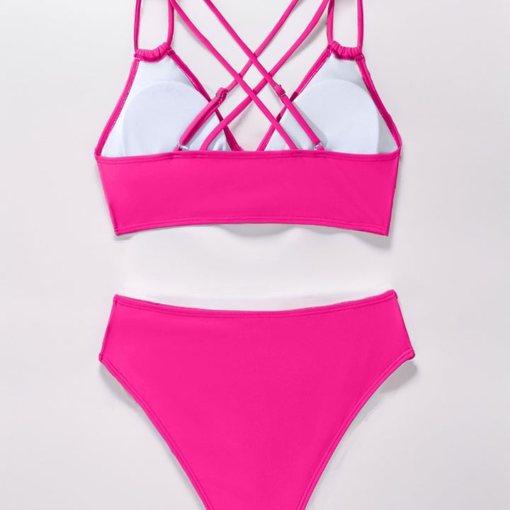 Damen Triangel-Bikini mit geflochtenen Trägern und hohem Schnitt Echo Archiv
