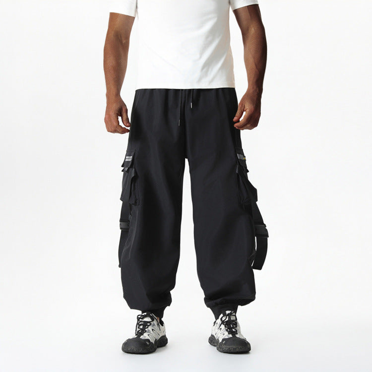 Herren Utility-Cargo-Jogginghose mit Tunnelzug, Beinschnallen & Mehrfachtaschen Echo Archiv