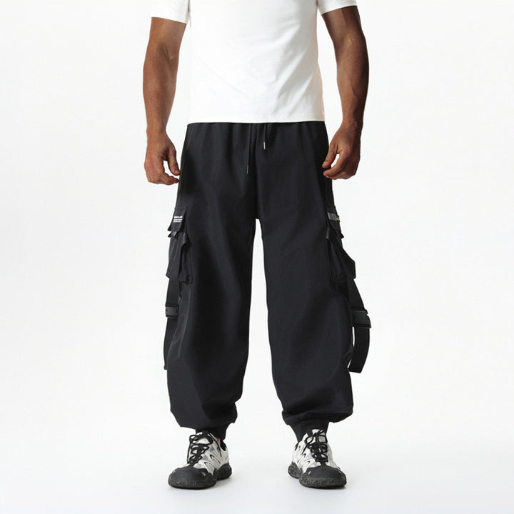 Herren Utility-Cargo-Jogginghose mit Tunnelzug, Beinschnallen & Mehrfachtaschen Echo Archiv