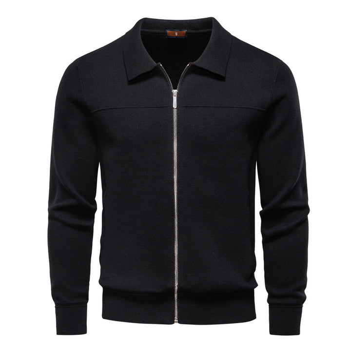 Herren nan feinstrick-Zipjacke mit Kentkragen und Rippbündchen Echo Archiv
