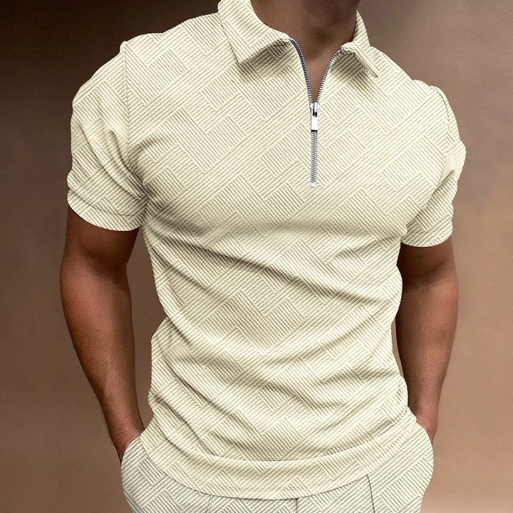 Herren Kurzarm Poloshirt mit leichtem Stehkragen Echoarchiv
