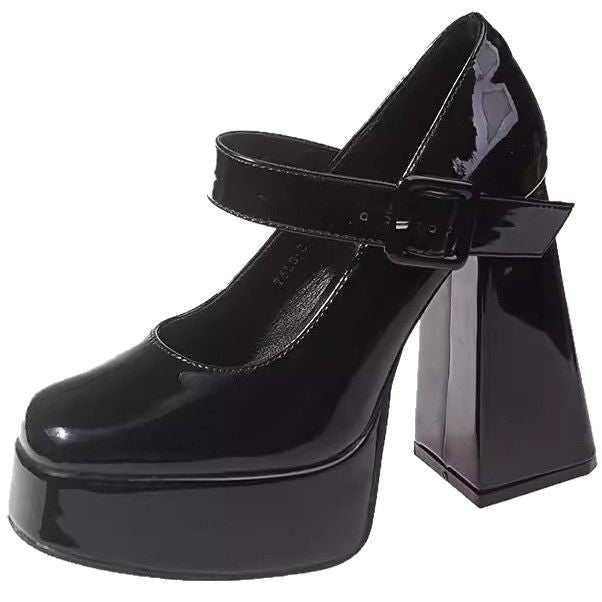 Damen Plateau‑Mary‑Jane Pumps mit Schnallenriemen und sculpted Blockabsatz – Lioré