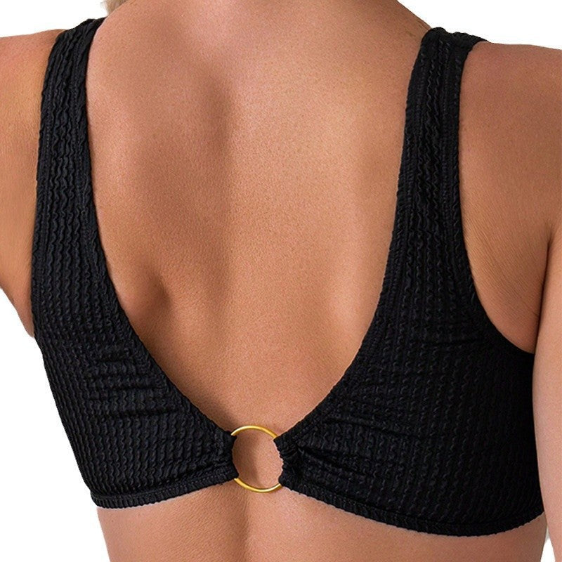 Damen Hoch geschnittenes Bikini-Set mit Ringdetail Echo Archiv