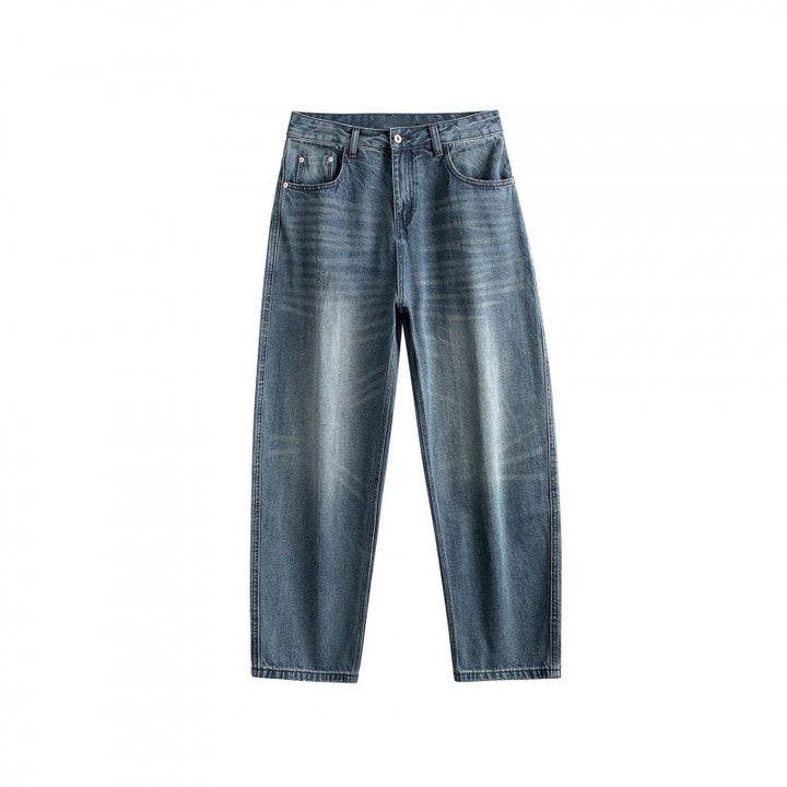 Herren Locker geschnittene Jeans mit hohem Bund und Used-Fade Echo Archiv