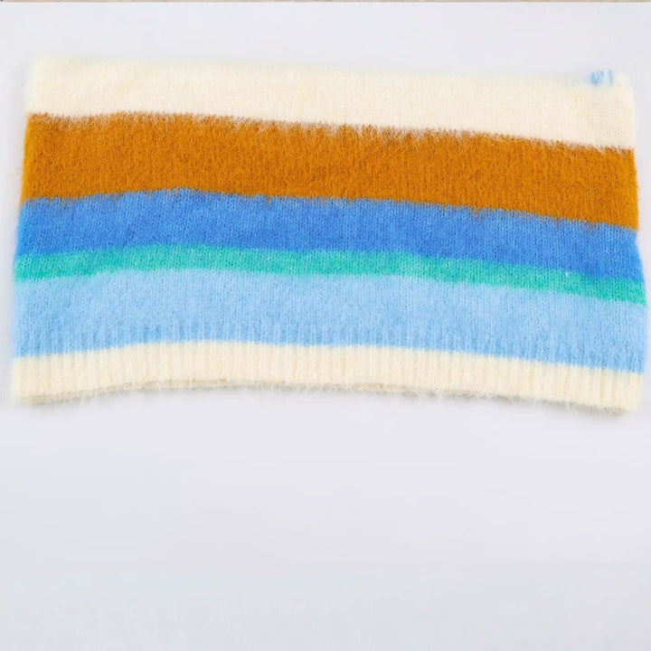 Damen Oversize Mohair‑Look Streifenpullover mit Rundhalsausschnitt Echoarchiv