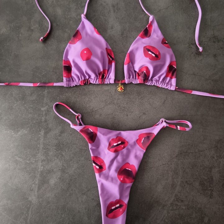 Damen Bikini-Set mit verstellbarem Triangel-Oberteil und hoch geschnittenen Hüftbund Echo Archiv