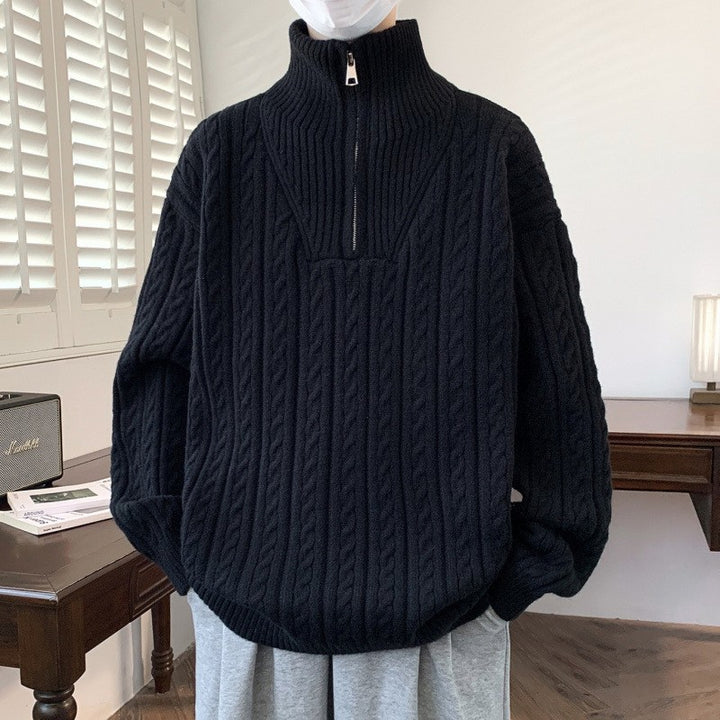 Damen Grobstrickpullover mit Stehkragen – Mavelle