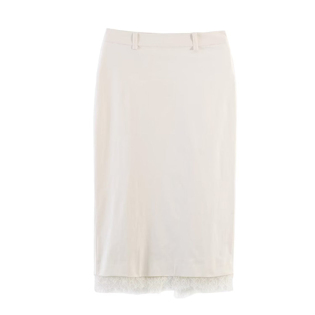Damen Bleistiftrock mit feiner Spitze und elegantem Bund Echo Archiv