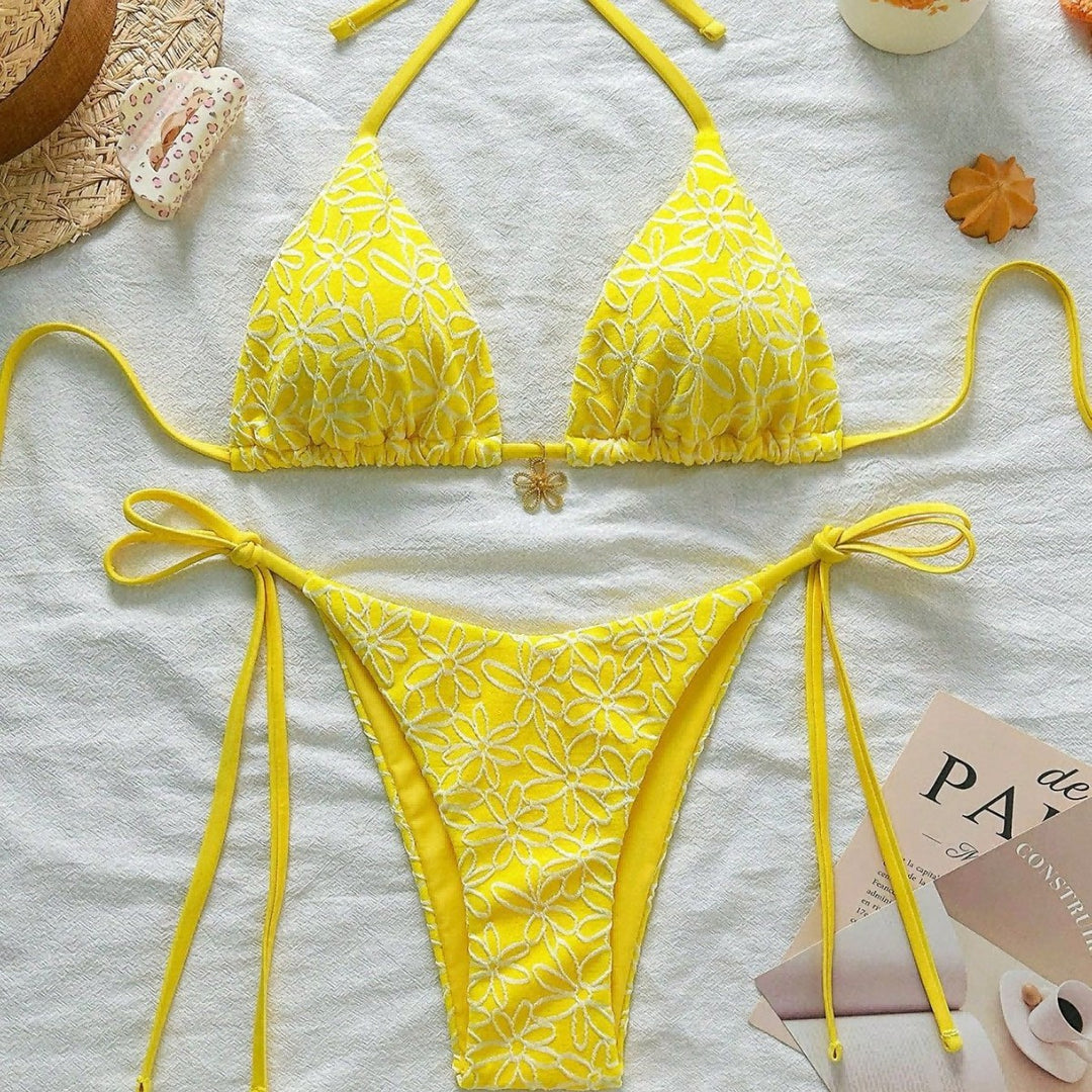 Damen Bikinitop und Spitzen-Bikiniunterteil Echo Archiv