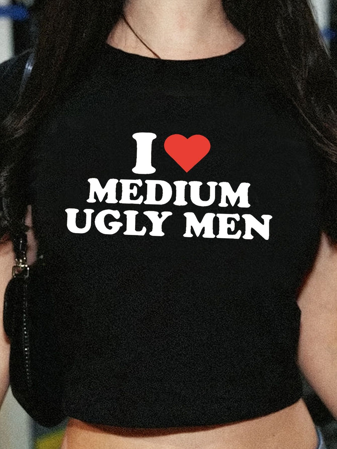 Damen Crop-T-Shirt mit inspirierendem Statementdruck Echo Archiv