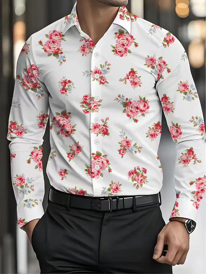 Herren Hemd mit floralen Mustern Echoarchiv