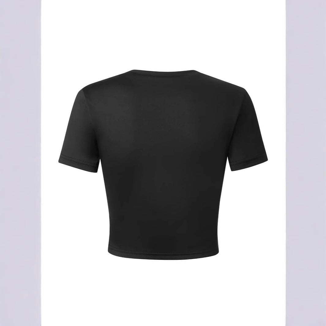 Damen Crop-Shirt mit inspirierendem Statementdruck Echo Archiv