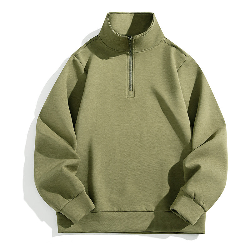 Herren Oversized-Halbzip-Sweatshirt mit hohem Stehkragen, schwerer French-Terry und minimalistischem Design Echo Archiv