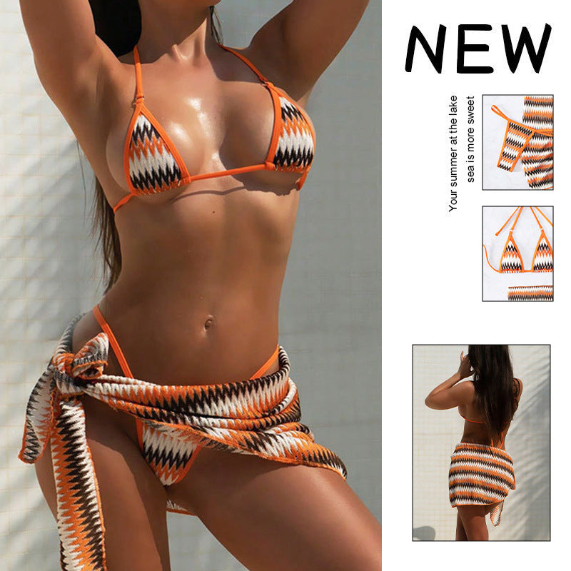 Damen Triangel-Bikini mit modernem Ethnomuster und verstellbaren Trägern Echo Archiv