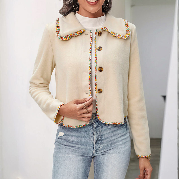 Damen Elegante Kurzjacke mit floralem Kragen Echo Archiv
