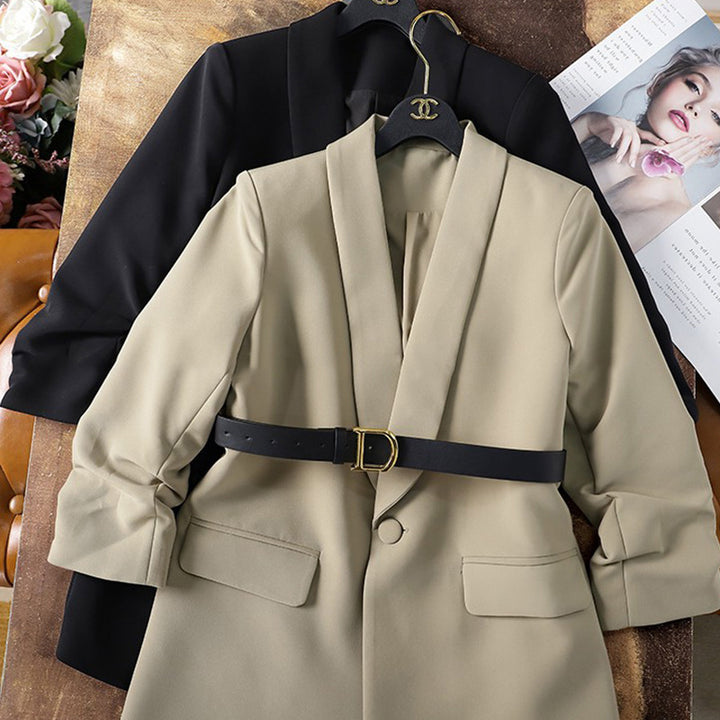 Damen Moderner Blazer mit Taillengürtel Echoarchiv