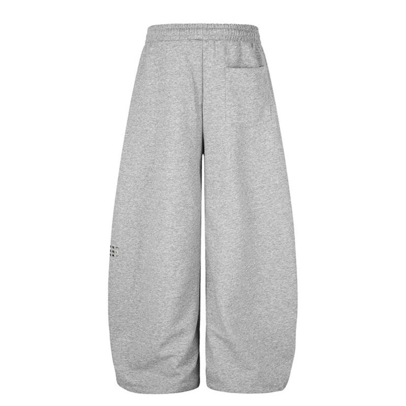 Damen Palazzo-Sweatpants im Culotte-Stil mit hohem Bund, Tunnelzug, Schriftprint und Strassbesatz Echoarchiv