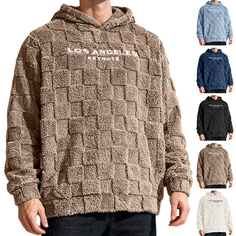 Herren Fleece Kapuzenpullover mit strukturiertem Waffelmuster Echoarchiv