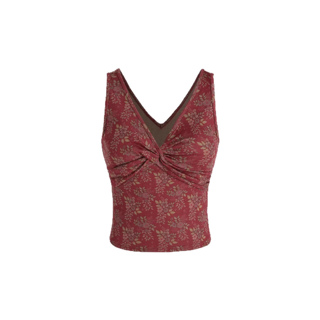 Damen Dekoratives Floral Top mit Raffungen Echo Archiv