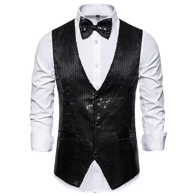 Herren eleganter Anzug mit glitzernden Pailletten und idealem Slim-Fit Echoarchiv