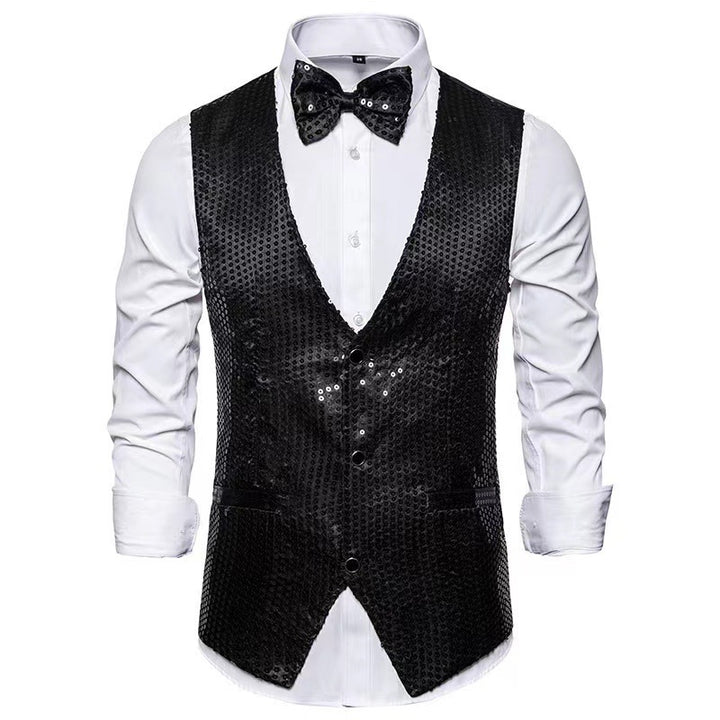 Herren eleganter Anzug mit glitzernden Pailletten und idealem Slim-Fit Echoarchiv