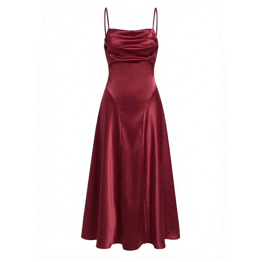 Damen Satin Abendkleid mit Drapé-Ausschnitt Echo Archiv