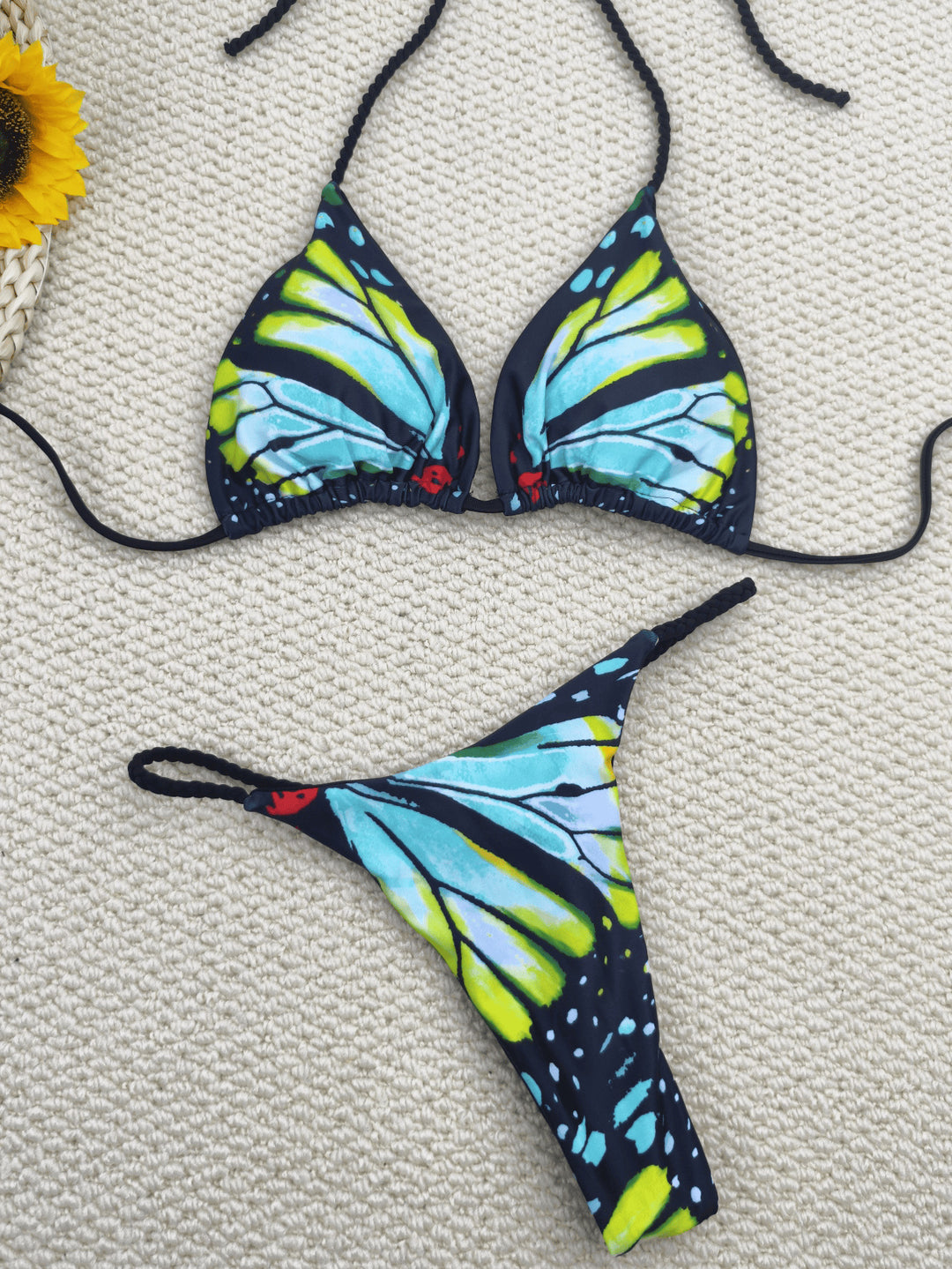 Damen Bikini-Set mit trendigem Schmetterlingsdesign und verstellbaren Bändern Echo Archiv