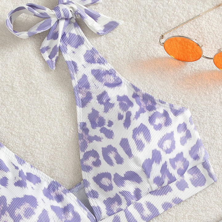 Damen Hochgeschnittener Bikini mit verspieltem Leopardenmuster Echo Archiv