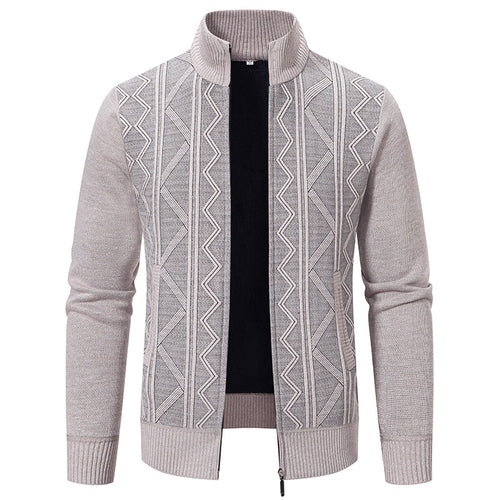 Herren Strickjacke mit hohem Kragen und Zipper Echoarchiv
