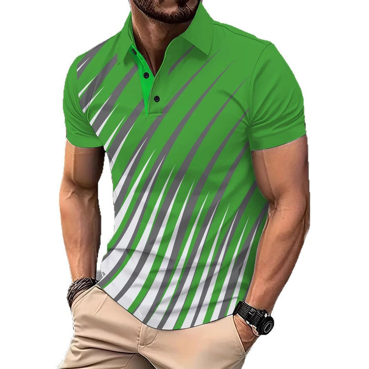 Herren Sportliches Poloshirt mit dynamischem Streifenmuster Echoarchiv