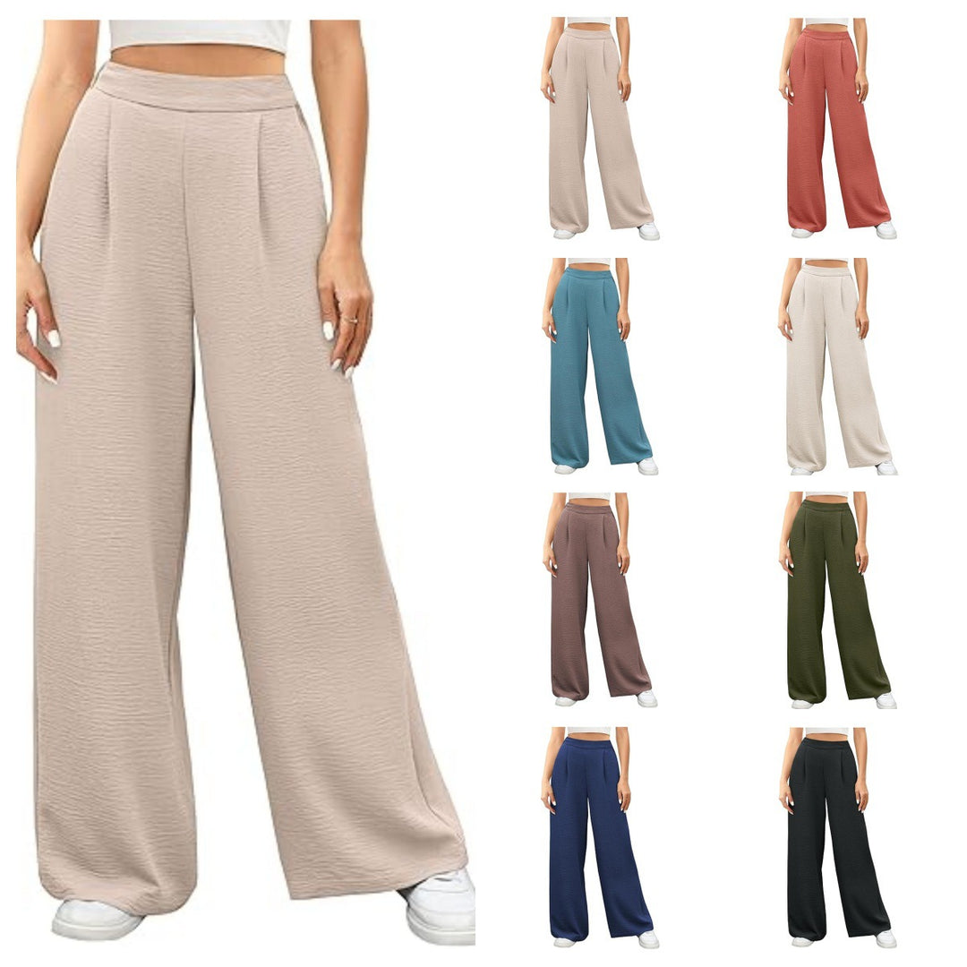 Damen weite High-Waist Palazzo-Hose mit Strukturstoff Echo Archiv