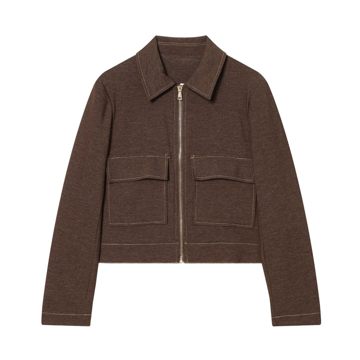 Damen hochtaillierte Jersey-Hose mit dekorativer Mittelnaht und leichtem Schlag – Avélisse
