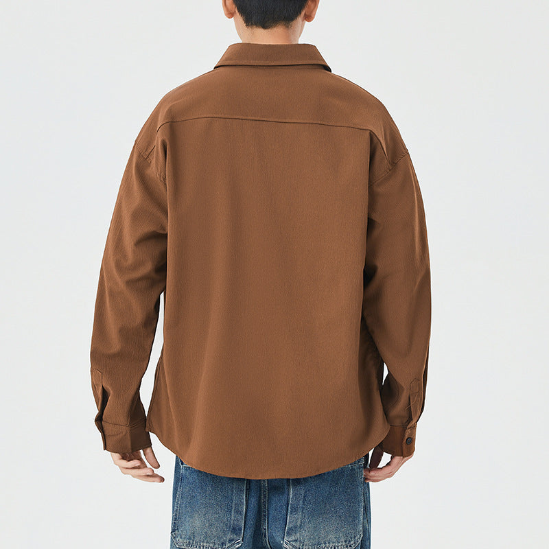 Herren lässiges Overshirt mit Brusttasche Echoarchiv